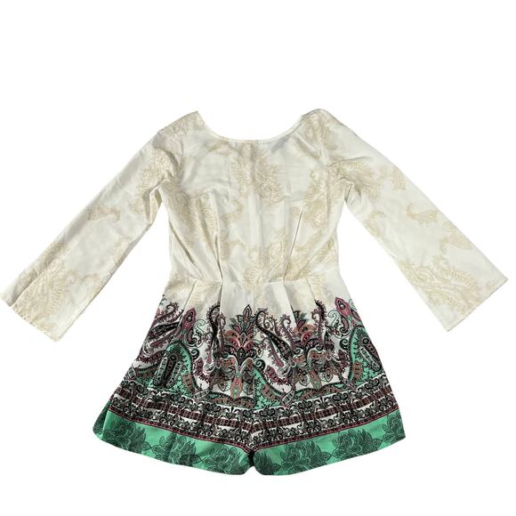 City Halo Paisley Print Playsuit Romper Size Medium Boho Festival Colorful Party - Picture 1 of 13